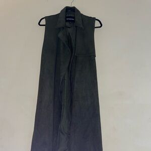 Green vest trench with ties